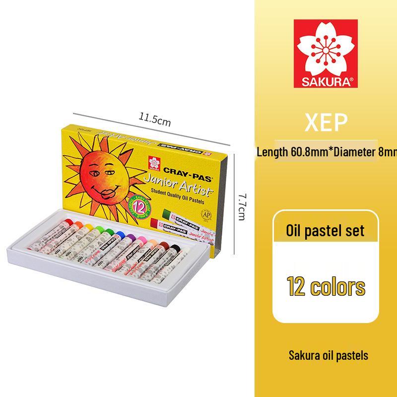 Washable Japan Sakura Oil Pastels: No-Mess Crayons for Kids & Students