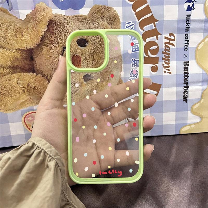 Cute Korean Ins Colorful Polka Dot Mobile Phone Case for IPhone 11 12 14 15 16 Pro Sweet Cool Case for IPhone 13 Pro Max Fundas