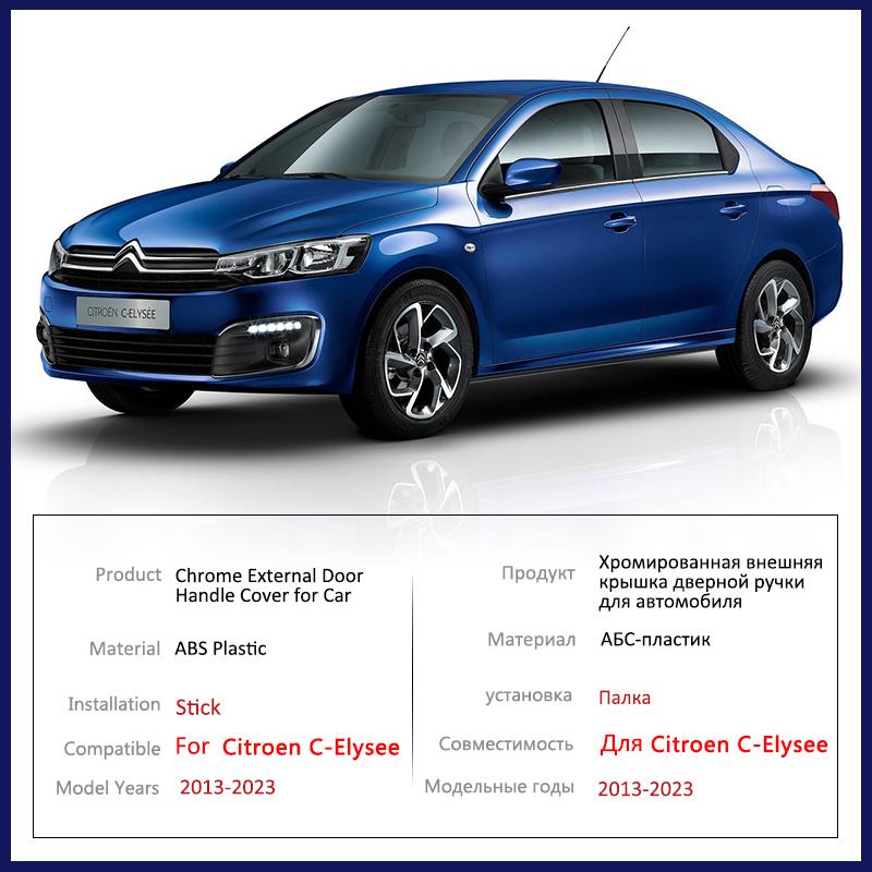 for Citroen C Elysee 2013 2014 2015 2016 2017 2018 Chrome Door Handle Cover Car Accessories Styling Cap