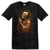 Skeleton Praying Graphic T Shirt Halloween Death Spiritual Design Vintage Tee