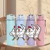 1PC Muscular Chicken Cartoon Print 750ml Color Plastic Sports Water Bottle Leakproof Flip Straw Lid Suitable for Sports Office Home Use