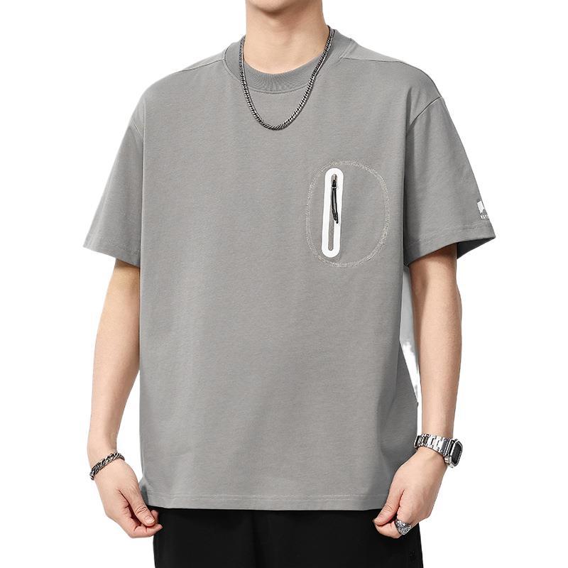 

Летняя тонкая функциональная футболка с дизайном воздушного кармана, мужская футболка с круглым вырезом, короткий рукав 4XL