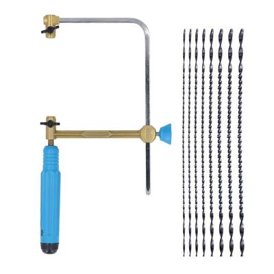 Seghetto ad arco da 100 mm con 8 lame per sega Kit telaio per seghetto a mano portatile per il taglio di legno duro, plastica, metallo sottile
