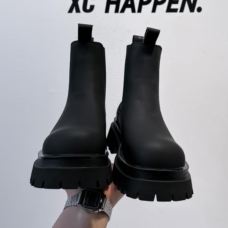 Autumn and winter fashion thick-soled versatile cigarette tube casual retro sleeve medium help Chelsea boots 9885-A