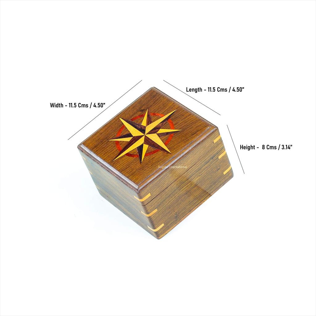 Nautical Rosewood Cased Brass Polished Gimbal Compass | Nautical Decor & Instruments | Nagina International 09-FAXR-CSYD