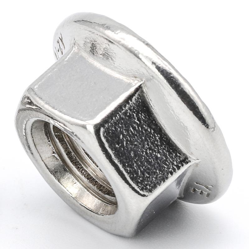 Nakrętka kołnierzowa sześciokątna ze stali nierdzewnej 304, ocynkowana, niklowana, kompatybilna ze śrubami M5, M6, M8, M12.