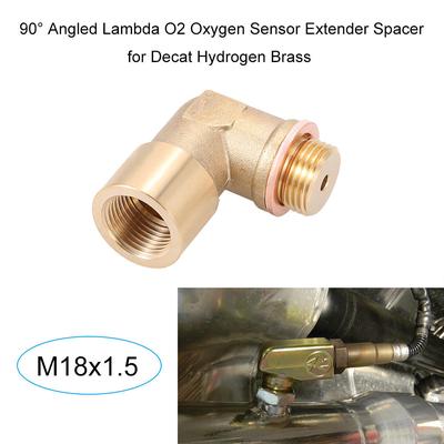 Espaciador extensor de Sensor de oxígeno Lambda O2 en ángulo de 90 grados para latón de hidrógeno Decat M18x1.5