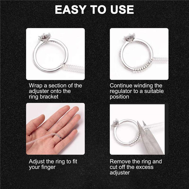 M-Modern-Ring Size Adjuster For Loose Rings Invisible Ring Guard Clip Transparent Silicone Sizer Tightener Resizer 4 Sizes