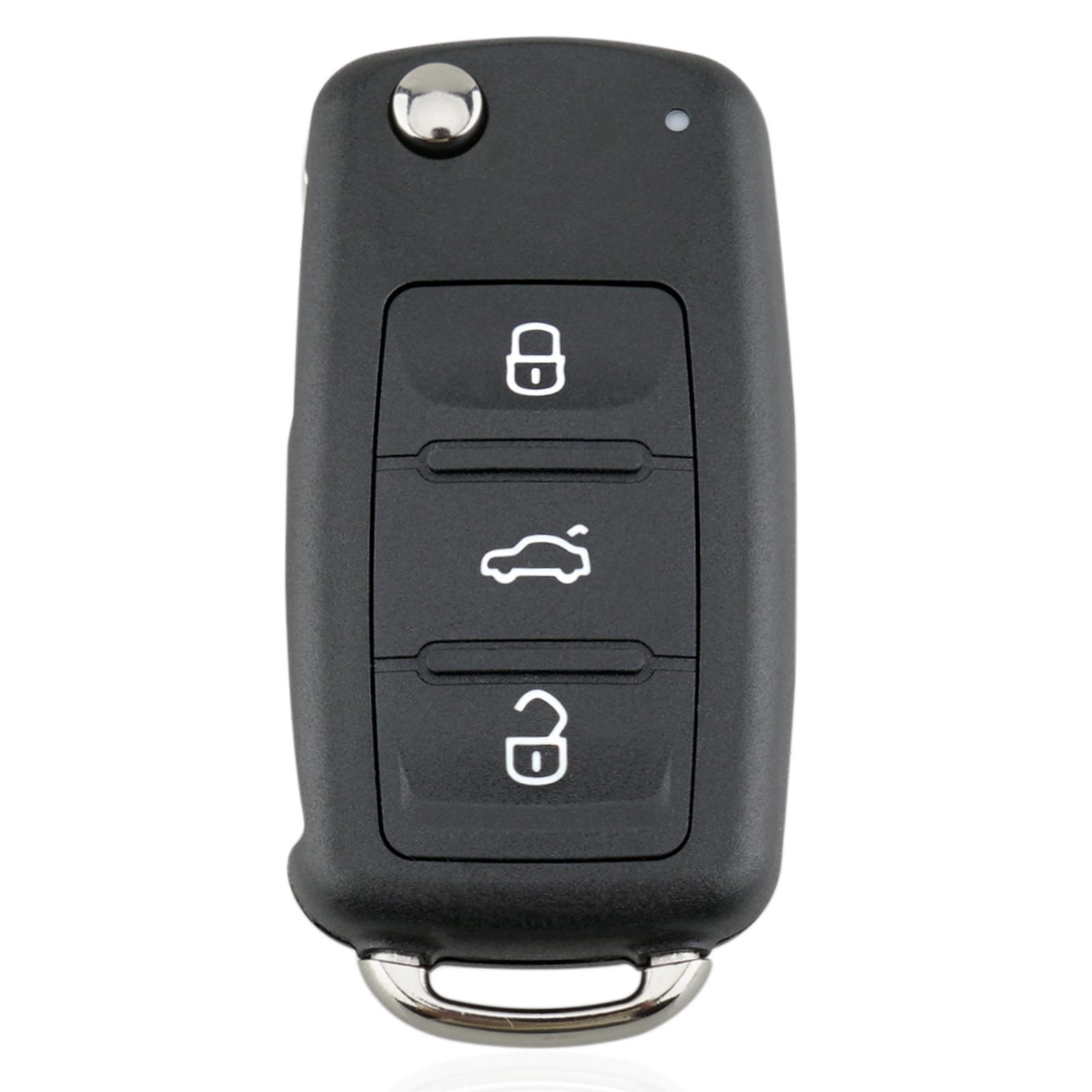 

Для Volkswagen Golf Mk6 Cab Estate Plus Sharan Transporter Kombi 3-кнопочный складной умный откидной брелок для ключей, чехол в виде ракушки чёрный