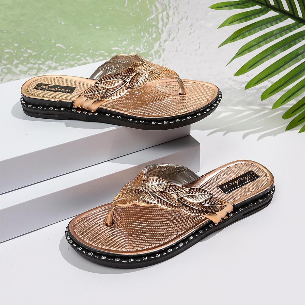 All-purpose Shoes, Flat Shoes, Anti-slip Beach Flip-flops, Women s Shoes 36 серебряный
