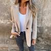 Women's Casual Woolen Turn-Down Collar Button Suit Jacket for Autumn/Winter 2025