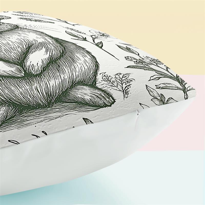 1 Pc Easter Day Cushion Cover Retro Bunny Pillow Cover Easter Rabbit Pillowcase Home Decorative Throw Pillow Case 45X45Cm