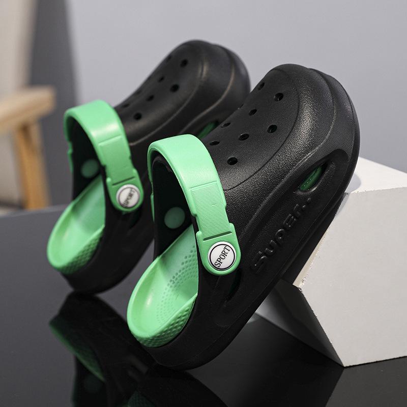 

Летние новые туфли с дырочками детские мужские дышащие сандалии на мягкой подошве для улицы для детей среднего и старшего возраста пляжные шлепанцы баотоу женские 38