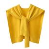 Cape Knitted Shawl Solid Color Wool Scarves Elegant Knit Scarf  Female
