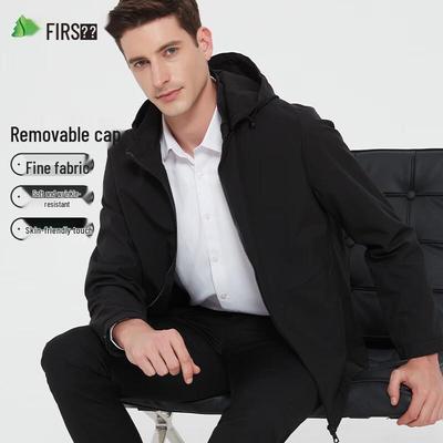 Shanshan Men's Wear-Resistant Wrinkle-Free Hooded Business Casual Jacket