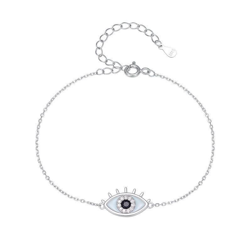 Evil Eye Bracelet with Rhinestone Zircon and Enamel – Versatile Fashion Jewelry