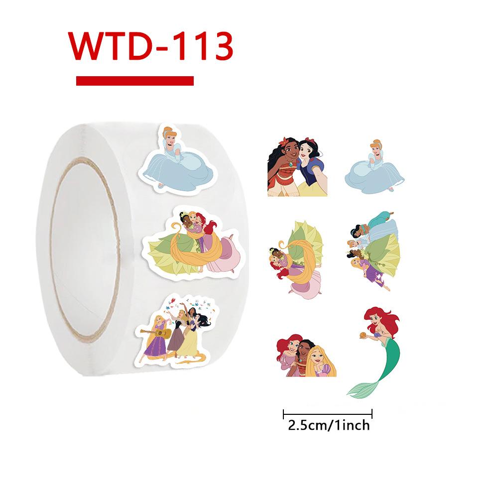 500pcs/Roll Cartoon Princess Sealing Sticker DIY PVC Laptop Decals Decoration Stiker Reward Gift Toys