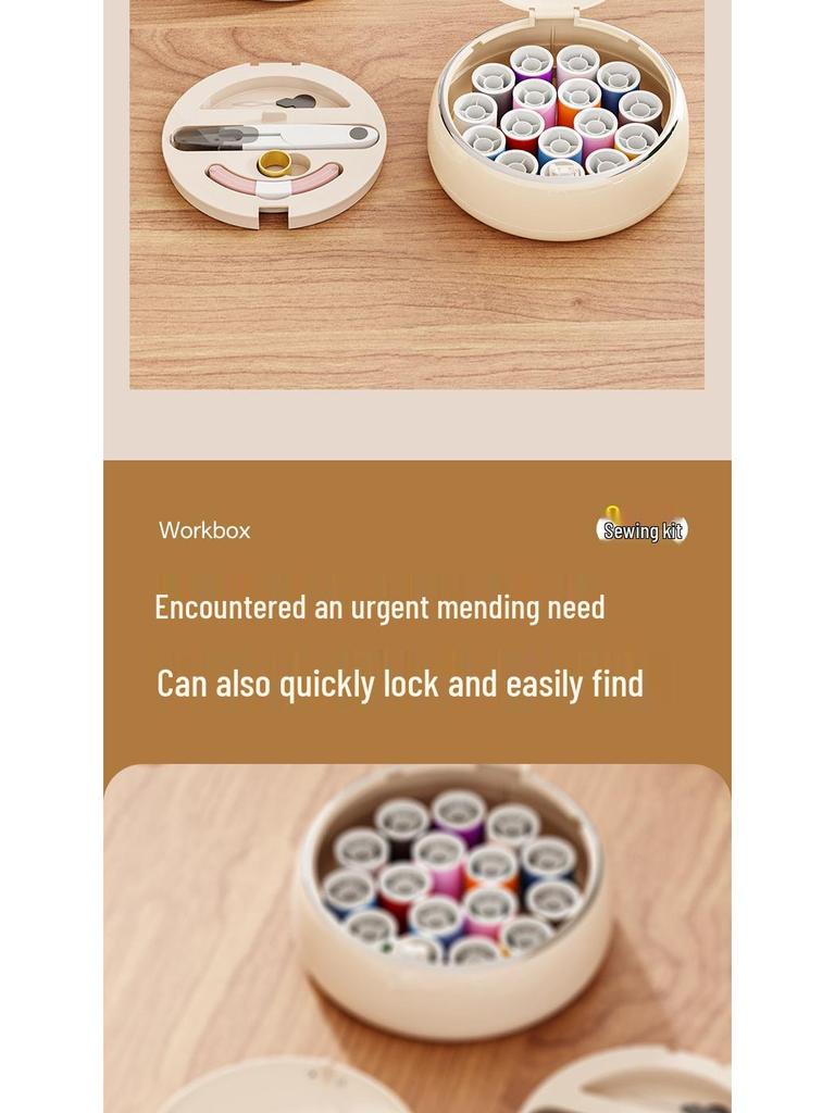 Portable Luxury Magnetic Sewing Kit: Household Needle & Thread Box for Repairs, Including Hand Sewing Tools, Perfect for Dorms and Travel.