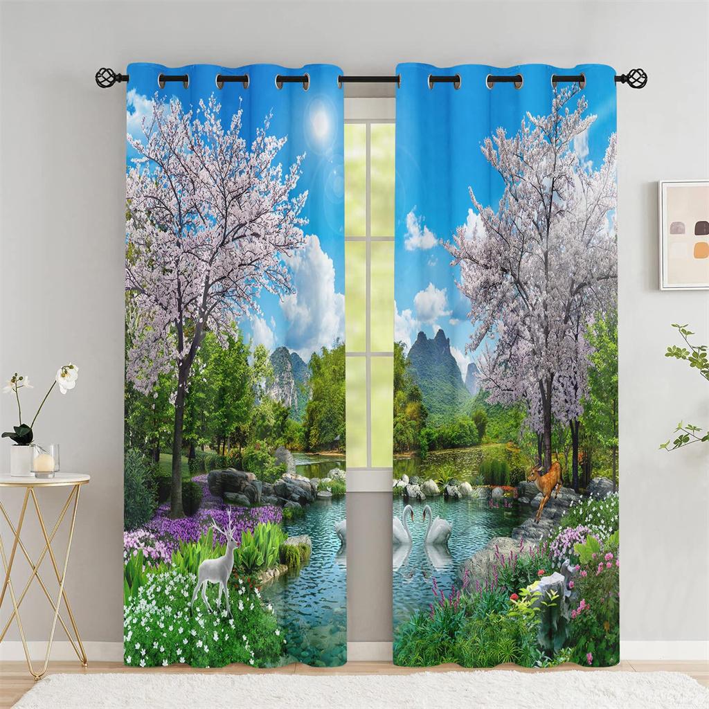 

Лавандовая прерия закат воздушный шар сумерки, набор из двух комплектов, домашняя спальня гостиная штора для затенения 50W60H(CM)X2PCS&Rod Pocket