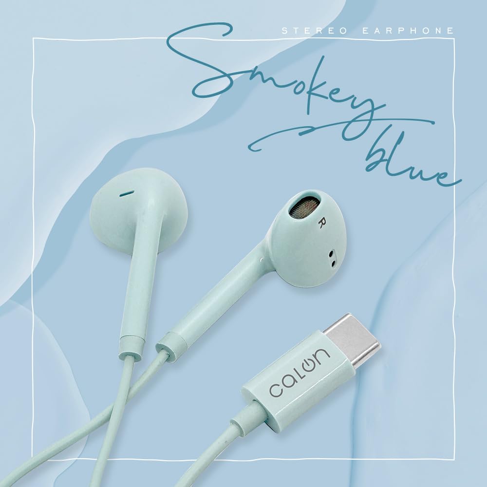 Rasta Banana Smartphone iPhone16 Android Stereo Earphones with Microphone Wired Calon Smoky Blue RESMSCD04SBL Type-C