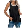 Womens Tank Tops Summer Loose Fit Color Block Casual Sleeveless Tshirts Blouse