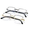Rimless Square Glasses for Men Women Cut Edge Clear Lens Glasses Fashion Anti Blue Light Computer Glasses