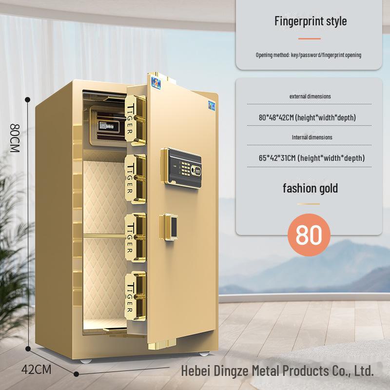 Tiger Brand All-Steel Fingerprint Safe for Home/Office - Anti-Theft Small Safe Deposit Box