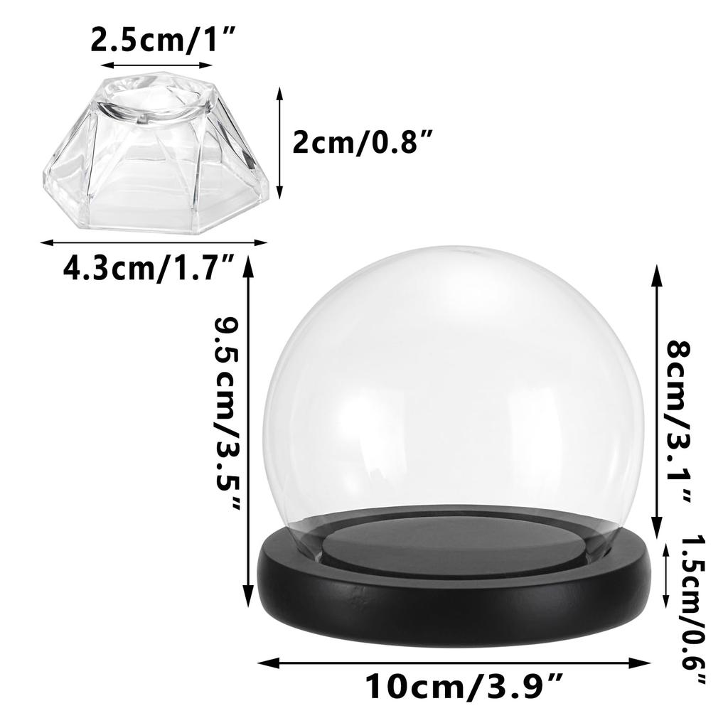 Sumnacon Golf Display Case with Clear Glass Dome and Wooden Base for Signed Golf Balls, 1-Piece Set
