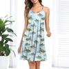 Women's Printed Sleeveless Shoulder Strap Workwear Sleepwear Dress