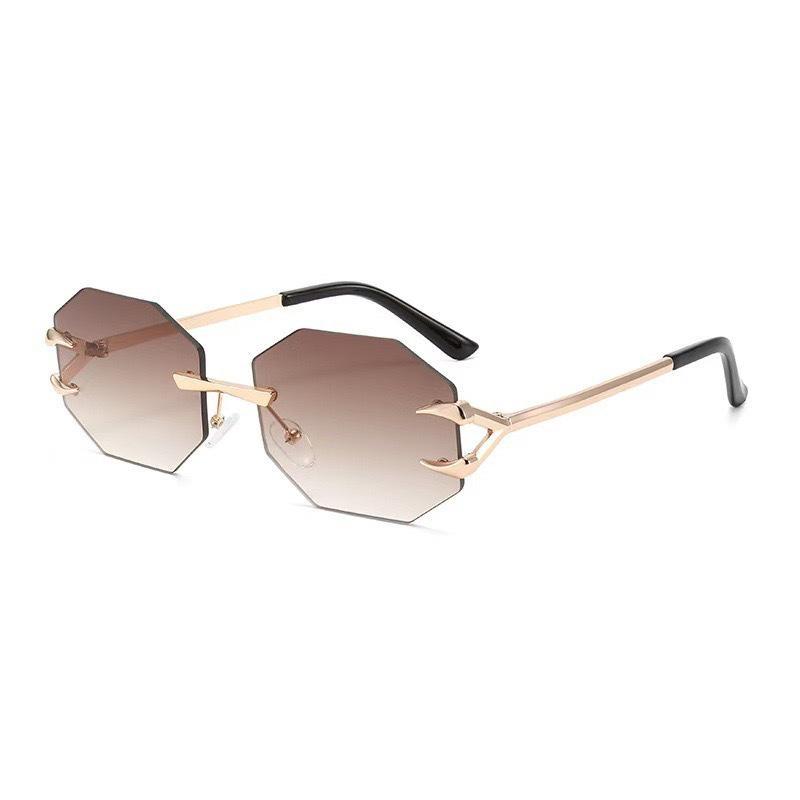 Trendy Frameless Devil Claw Metal Sunglasses - Hip Hop Fashion with Sun Protection