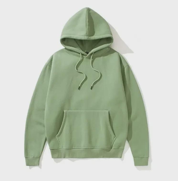 Unisex BF styl mikina s kapucí zimní svetr: Útulný samet, hořčicová a fluorescenční zelená, volný střih