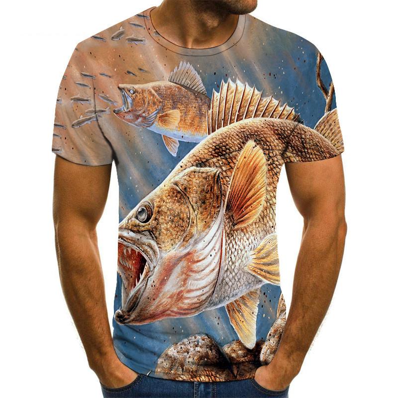 Funny Fishing 3D Print T-Shirts Men Women Short Sleeve T Shirt Hip Hop Streetwear Oversized Harajuku Y2k Tops Tees Kids Clothing