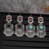 Bohemian Ethnic Exotic Style Retro Diamond Fringed Flower Earrings Women'S Hollow Fashion Earrings