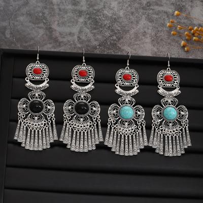 Bohemian Ethnisch Exotisch Stil Retro Diamant Fransen Blumenohrringe Damen Hohl Modeohrringe