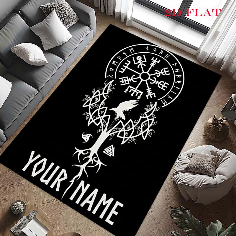 Custom Viking Carpet Rug for Living Room Bedroom Home Sofa Decoration,Kids play Nonslip Floor Mat