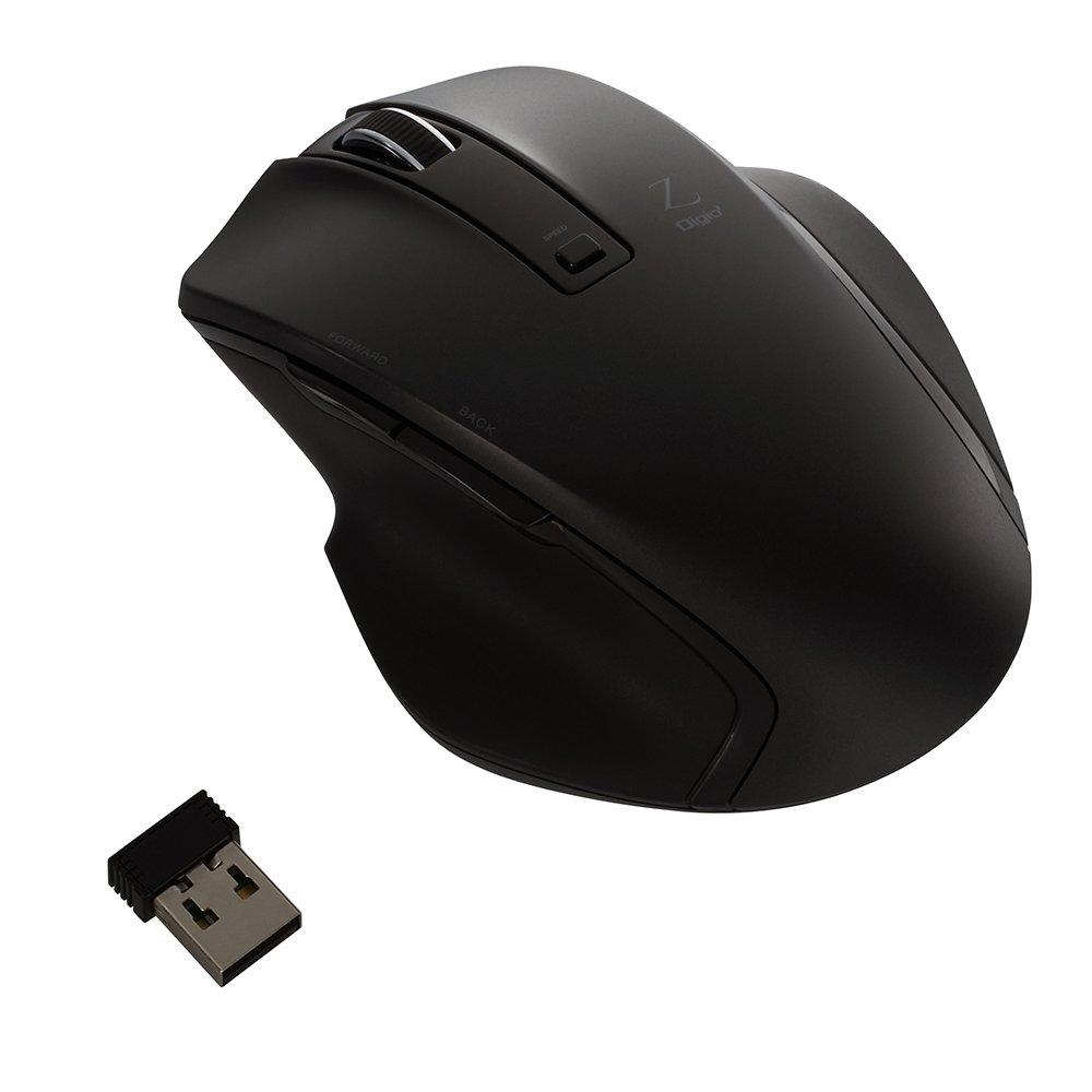 Digio2 Z Ultimate Shape 2.4GHz Wireless Mouse, 5 Buttons, Blue LED, Medium, Black, 48337