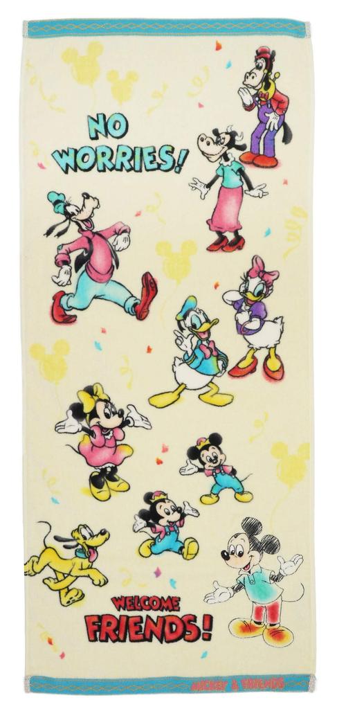 Marushin Disney Mickey Mouse Face 34 x Water Product 2005093700 Towel, 80cm, Friends, 100% Cotton, Number