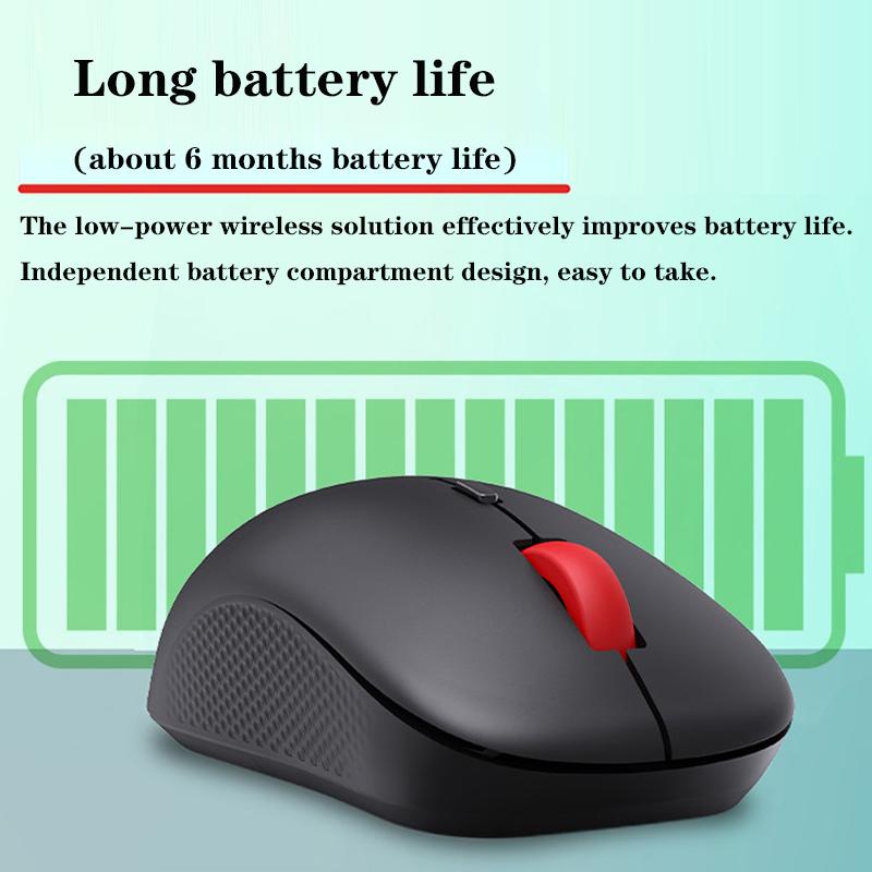 Lenovo M25 Kabellose Maus, Leise Maus, 2,4 G, tragbare mobile optische Büromaus, einstellbare DPI-Stufen für Notebook-PC-Laptop