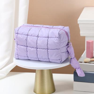 Baumwolle Make-up Tasche Reißverschluss Große Kapazität Kosmetiktasche Baumwollkariertes Futter Kleine Gegenstände Make-up Etui