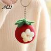 Crochet Fruit Pendant Felt Cartoon Vegetable Keychain, Garlic Pearl Mangosteen Corn Eggplant Bag Decoration Pepper Keyring Pendant, Handmade Keychain