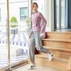 KAIQIAN Women's Long Sleeve Loose Fit Zippered Stand Collar Yoga Top