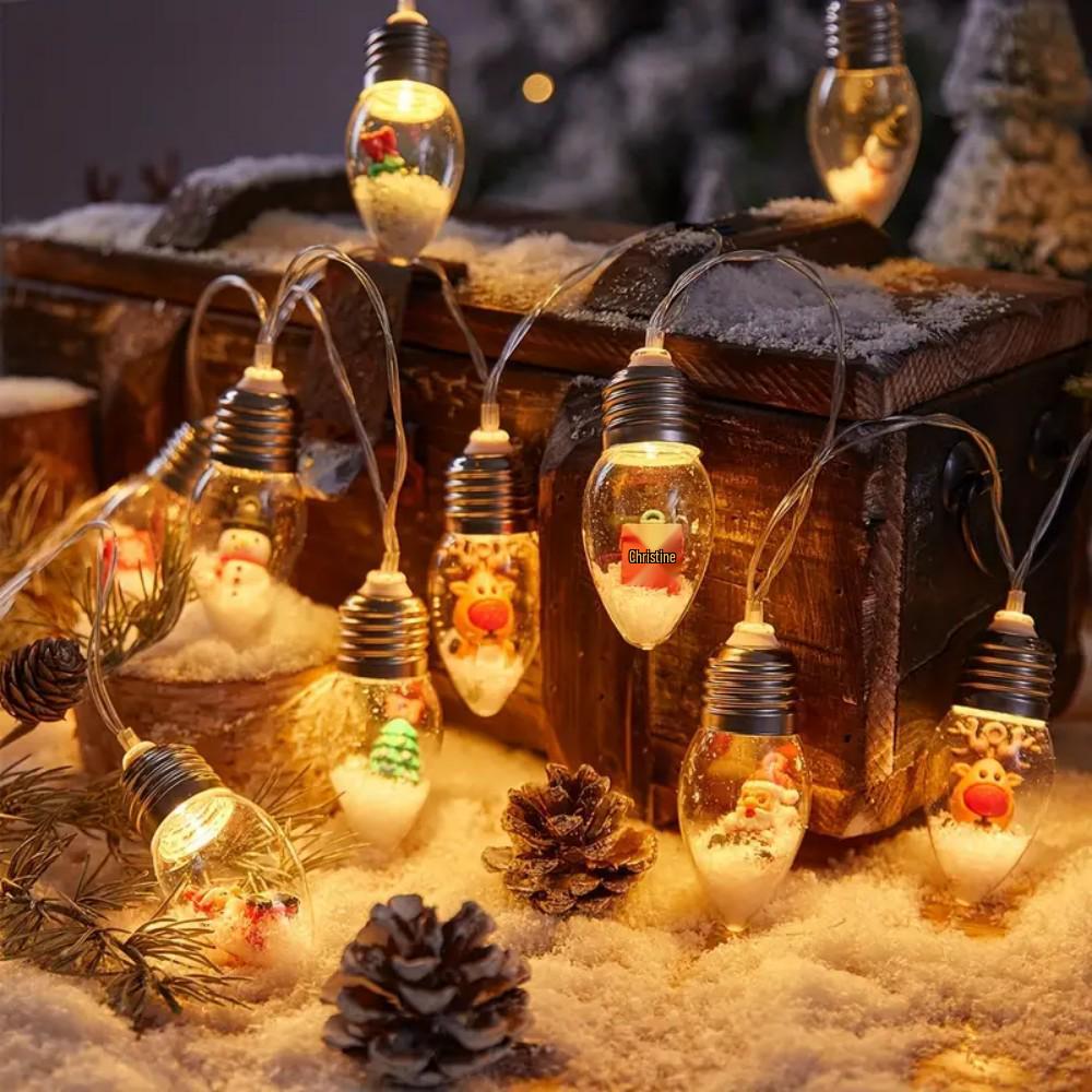 2025 Santa Claus LED String Lights: Indoor Decorative Christmas Atmosphere for Bedroom & Living Room