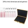 24Pcs Black Gold Dinnerware Set with Box Knives Fork Tea Spoon Cutlery Set Stainless Steel Silverware Tableware Kitchen Flatware