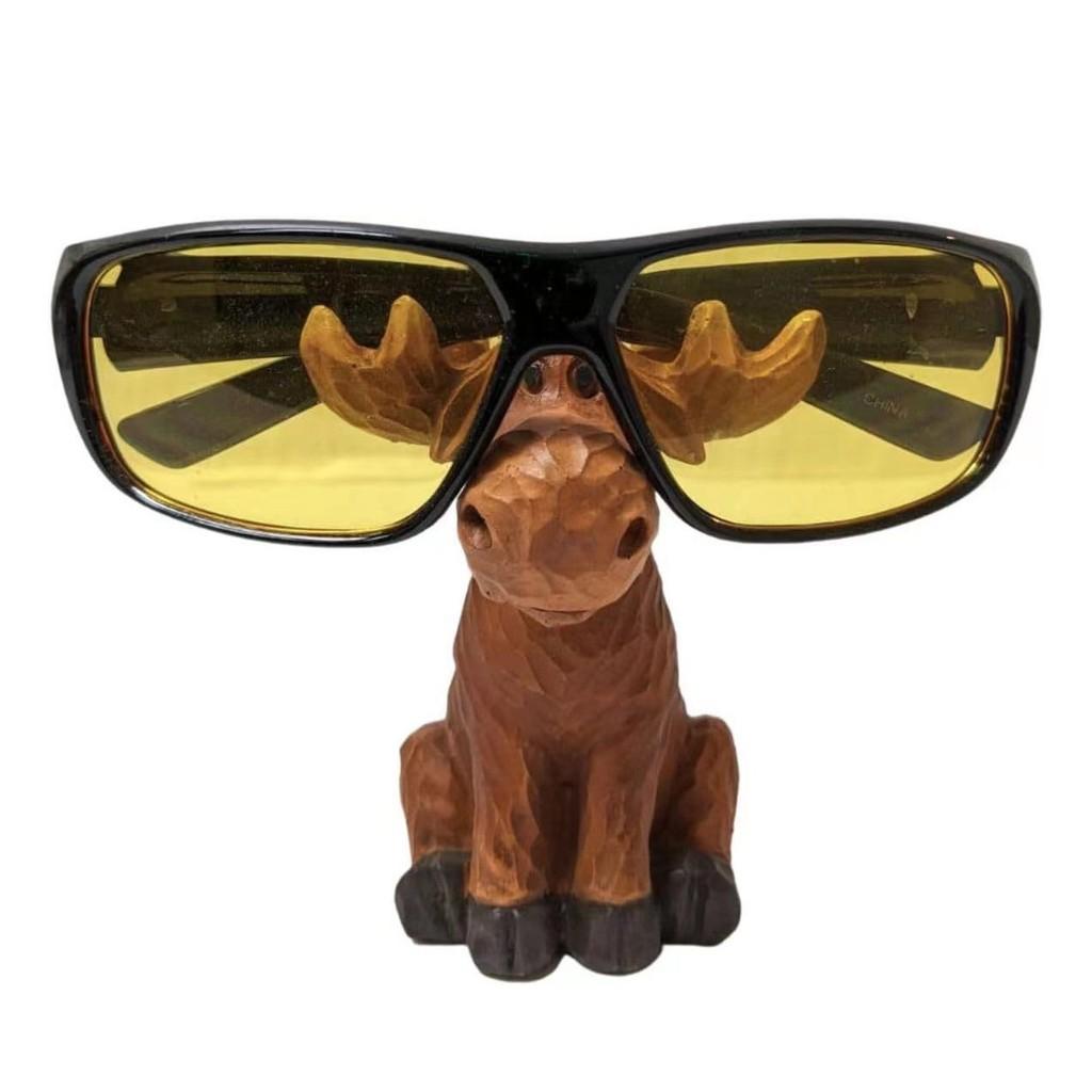 Unique Figurine Moose Phone Glasses Stand For Desk Home Office Storage Table