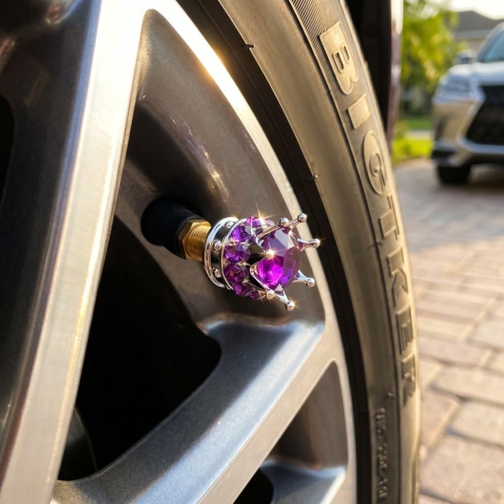 4PCS Crown Diamond Vehicle Car Tire Caps Covers Car Wheel Tire Valve Caps  Customization