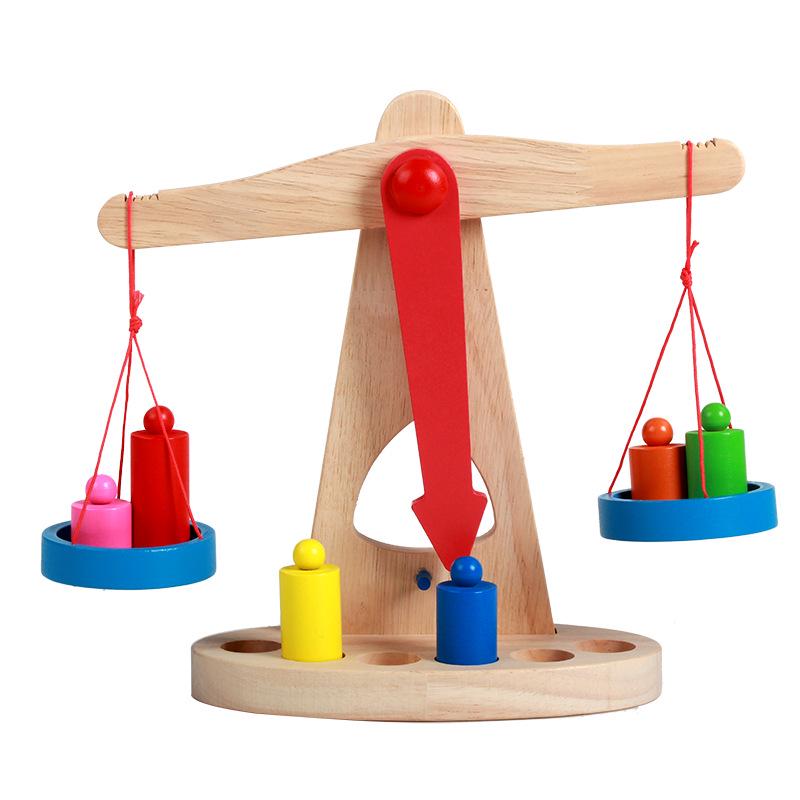 

Montessori Wooden Balance Scale Toy: Early Education Game for Children