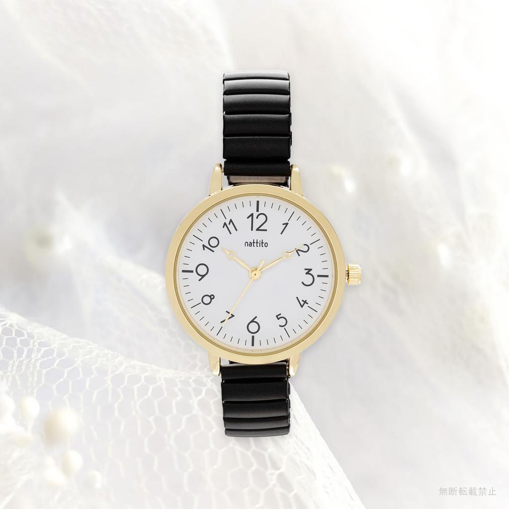 Fieldwork Women's Analog Watch with Bellows Strap, Stainless Steel, Black, Maruru, YM118-5