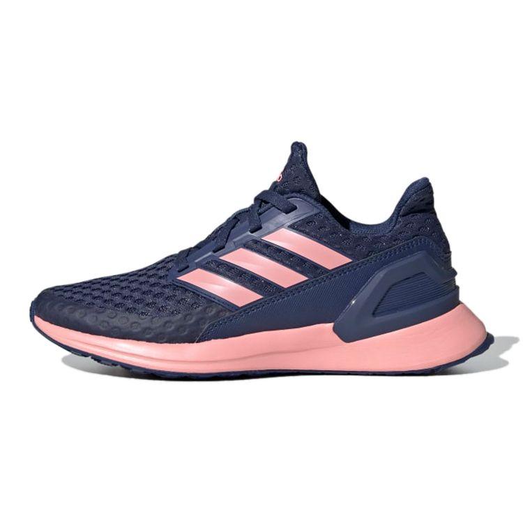 Adidas Rapidarun J Durable Non-Slip Shock Absorbing Low-Top Running Shoes Kids Sneakers Blue Pink EF9243