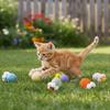 6 Pieces /Set Flower Shape Cat Toy Ball Self Playing Interactive Pet Toy  Physical Exercise
