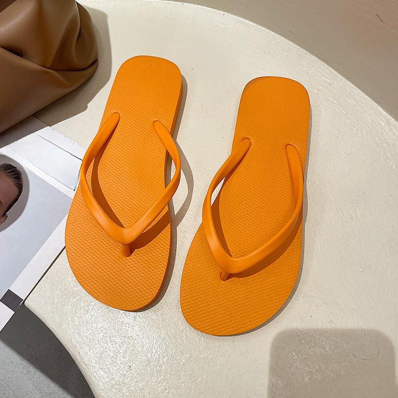 Solid Color Non-slip Leisure Couple Slippers Women Summer Beach Slippers Outdoor Women Flip Flops Breathable Beach Sandals Women